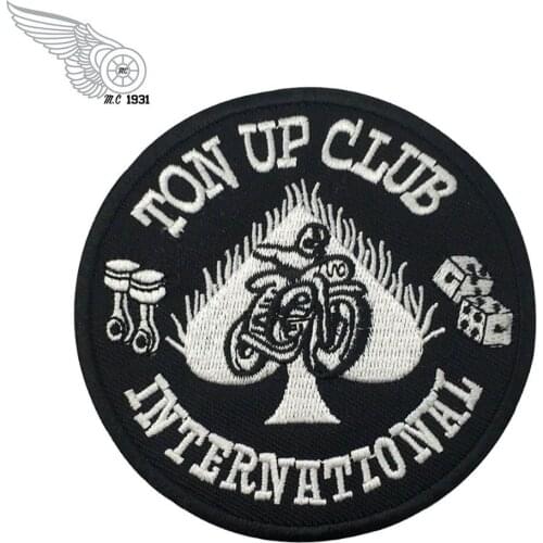 Top Up Club Rider Embroidered Patch international punk chest size biker applique badge for Clothes Hot seal Fashion Decoration