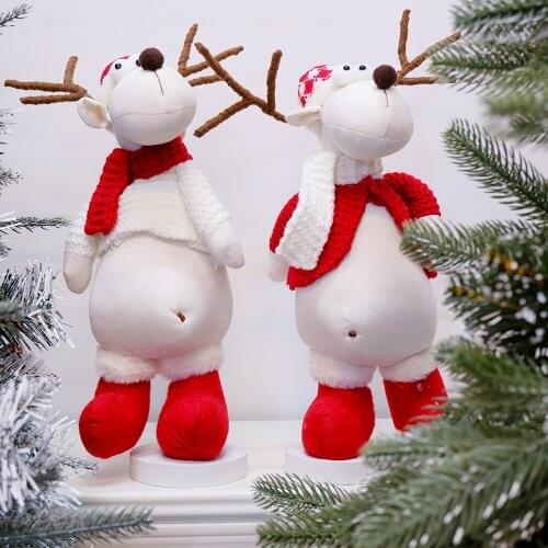 Christmas Tree Decor New Year Ornament Reindeer Snowman Santa Claus Standing Doll Home Decoration Merry Christmas