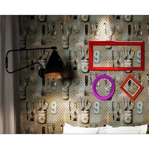 Beibehang Retro industrial style wallpaper fashion Internet cafe bar cafe restaurant personality background wallpaper roll