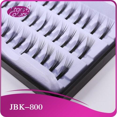 Wholesale Price 5 trays Hot sell product import 8 flares eyelash natural false Synthetic Hair knot Eyelash Extension 60 bunches