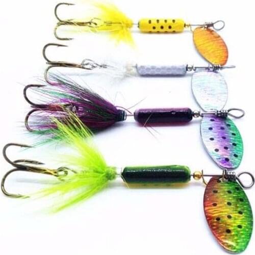 Wholesale Fishing Bait 4g Swivel Spinner Bait Metal Spoon Lure Hard Spinner Lures Fishing Tackle 12pcs/lot Free Shipping