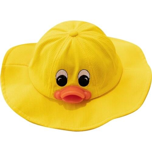 Baby Kids Sun Hat Duck Bucket Cap for Toddler Boy Girl Children Cute Cartoon Animal Basin Panama Hat Spring Autumn 6M-5 Years