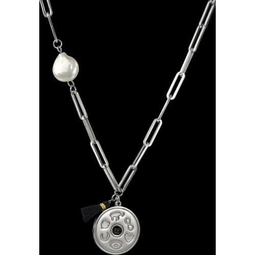 Custom Personalized Best Friend Necklace Lady Heart Engrave Constellation Pearl Tassel Necklace Pendant Friendship BFF Gift