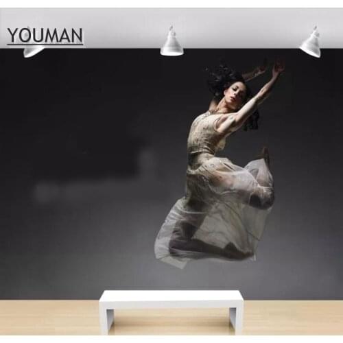 Custom Black and White Wallpaper 3 d Stereo Modern Living Room Decor Wallpaper Wall Decor 3 d Ballet Dance Studio Wall Art