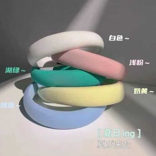 Cream color Korean INS candy color sponge increased hair band girly temperament sweet simple headhoop hair accessories