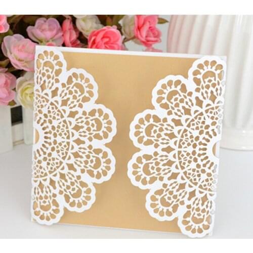 Luxury paper craft wedding invitations,New design laser cut wholesale wedding invitation card