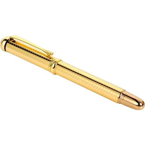 LUOSHI 765 Gold Plated Carved Medium Nib Fountain Pen (Waved)