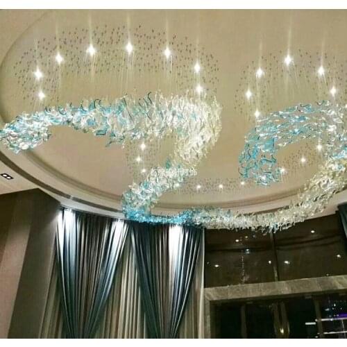 Post-modern light luxury art chandelier hotel sand table sales office lobby meeting room personalized fashion glass hanging