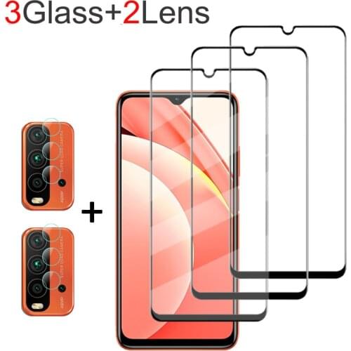 Película, Glass for Redmi 9T Full Cover Screen Protector xiaomi redmi note 9 pro 9t 5G 9C Camera Film + Armor Glass on Redmi-9T