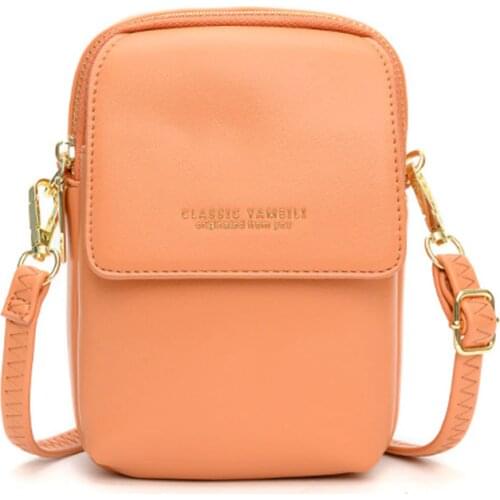 Short Travel Cell Phone Bags Over The Shoulder Flap Large Capacity PU Leather Crossbody Bags For Women Small Messenger Purse