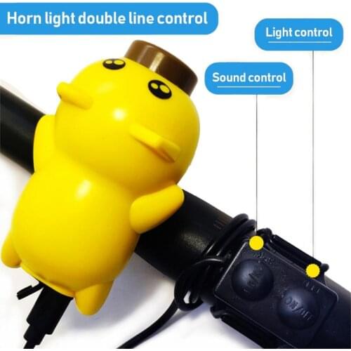 New Childrens Balance LED Lights With Horn Cartoon Fly Pig Shape Bicycles Headlights USB Charging Night Cycling Lighting Lamp