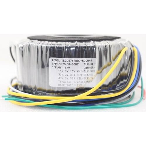 500W Toroidal Transformer All Copper 110V 120V 220V 230V 380V Custom Input Output Voltage