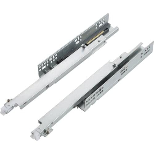 Three Section Soft Closing Cabinet Drawer Slides Bottom Mount Concealed Buffet Car Slide Cold Rolled Steel Kitchen Accessory