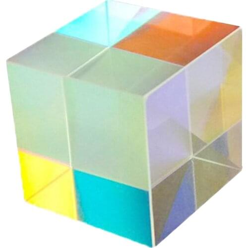 X-Cube RGB Splitter Combiner Dispersion Optical K9 Prism Six-Sided Bright Light Stained Glass Prism 20*20*20mm Prism