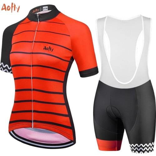 Womens Red Short Sleeve Jersey Bib Sets MTB Go Pro Team 2021 Cycling Clothing Ropa Ciclismo Road Gel Pink Pad Triathlon Uniform