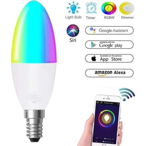 1-8 piece E14 B22 tuya smart life WiFi bulbs RGB 6W led lamp bulb dimmer multicolored light bulb Alexa Google Home Voice Control
