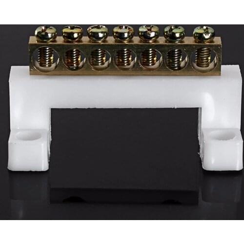 1pc Durable 7 Positions Screw Barrier Terminal Strip Block Bar Electric Cable Connector Mayitr