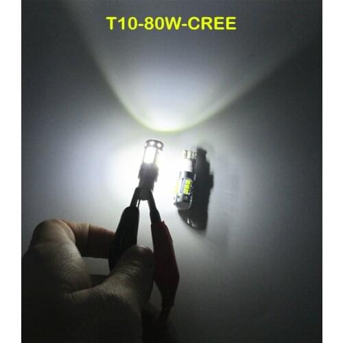 2PCS Error Free T10 Led Car DC 12v Lampada Light T10 194 168 w5w T10 Led Parking Bulb Auto Wedge Clearance Lamp Cree Chip XBD