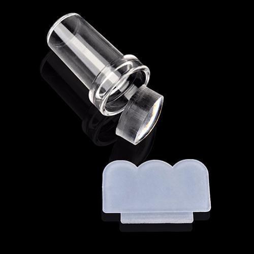 2Pcs Clear Stamper Scraper Mini DIY Nail Art Image Plate Transfer Manicure Tool