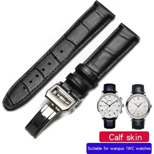 20mm 22mm Genuine Leather Watch Band Substitute for IWC Pilot Portugal Watch Strap Watch Accessories