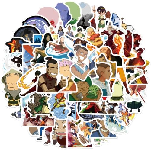 25/50PCS Avatar The Last Airbender Stickers Anime Cartoon Sticker Funny DIY Luggage Laptop Skateboard Bike Sticker