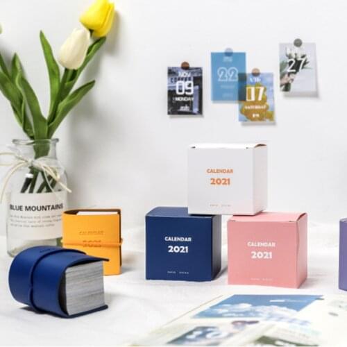 8 Styles Paper 2021 New Year Table Calendar Day and Night Series Ins Creative Simple Student Account Decoration Desk Calendar