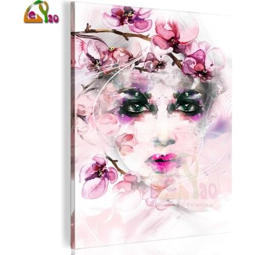 Diamond Painting Abstract Colorful Woman,Modern Colors of Femininity,Bedroom Creative Painting Square Round Diamond Embroidery