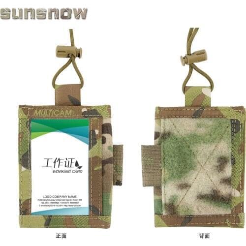 Army Fan Tactical Multicam ID Card Holder Case Pouch Neck Lanyard and Credit Card Organizer Change Purse ID Wallet Holder