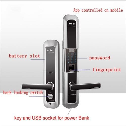Free Shipping OS0100 WIFI smart gateway remote APP open control biometric fingerprint password mechanical keys door lock