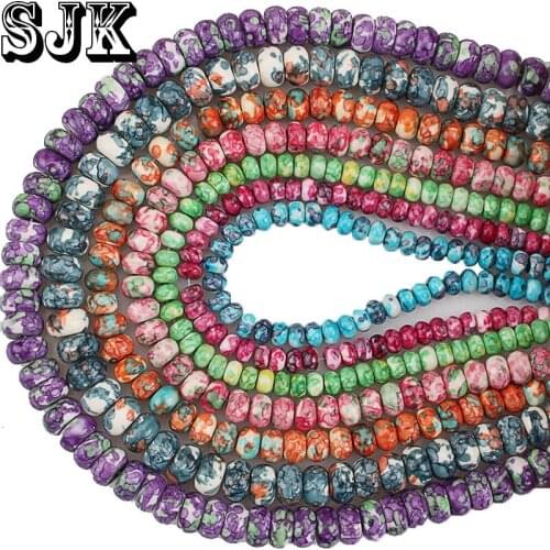 Natural Spacer Beads Blue/Red/Green/Purple Rainbow Stone Abacus Beads 4 6 8mm DIY Handmade Necklace Bracelet For Jewelry Making