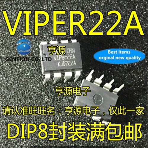 10Pcs VIPER22A VIPER22 VIPer22A DIP8 Induction cooker power chip in stock 100% new and original
