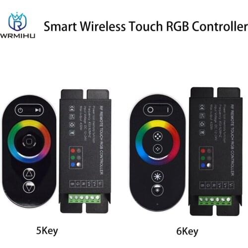 DC12-24V 6Ax3 Channel 18A 5-key 6-key LED Dimmer GT888 Wireless Radio Frequency Touch LED Controller For 5050 RGB LED Strip