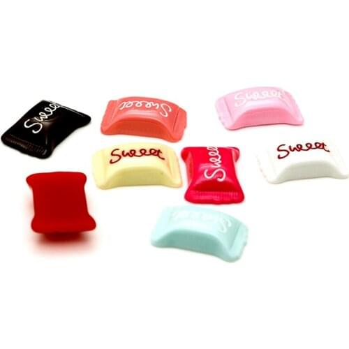 For DIY Hair Accessory 10pcs Mixed 21*18mm Very Cute Flat Back Resin Cabochon Candy