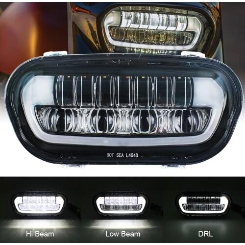 For Softail Fat Bob 2018 New 9.8'' Motorcycle HeadLight 6000k LED Headlamp High/Low Beam DRL White