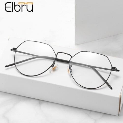 Elbru Fashion Transparent Glasses Optical Glasses Frames For Women Men Unisex Colored Design Spectacle Frame Clear Lence Gift