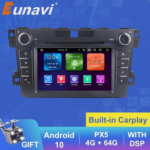 Eunavi 2 Din Android10 Car Radio Multimedia player for Mazda CX-7 CX 7 CX7 2007-2015 Auto Car DVD Audio Radio DSP Navigation GPS