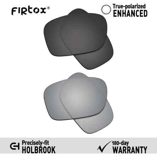 Firtox True UV400 Polarized Lenses Replacement for-Oakley Holbrook OO9102 Sunglasses (Compatiable Lens Only) - Black + Titanium