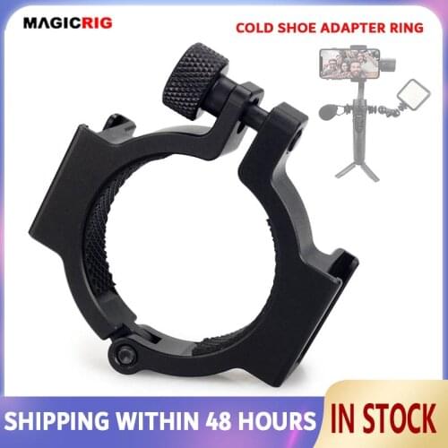 MAGICRIG Cold Shoe Adapter Ring Mount Applied for Mount Microphone LED Video Light Filmmaker Vlog, for Hohem iSteady Mobile/Plus