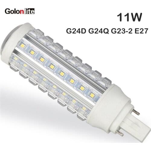 Golonlite G24Q 4 pins G24D-3 LED PL light 11W 9W 7W 5W led PLC lamp bulb g24d-3 G23-2 Gx23-2 E27 E26 100-277VAC 3 years warranty