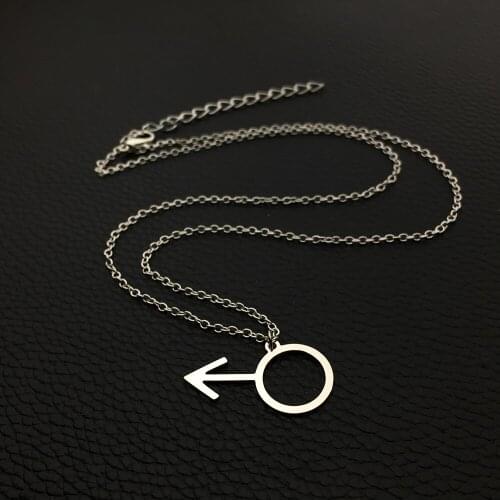 Mars Symbol Pendant Necklace Personality Long Necklaces Jewelry Best Christmas Gift for Men Factory Price YP3933