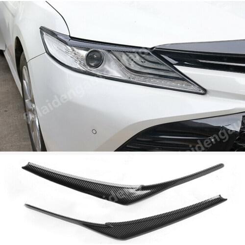 Carbon Fiber Headlight Eyelids Eyebrows for 2018-2020 Toyota Camry