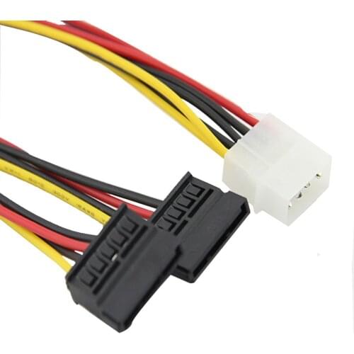 New 4Pin IDE Molex to 2 Serial ATA SATA Y Splitter Hard Drive Power Supply Cable In Stock