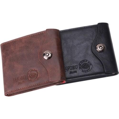New Fashion PU Leather Mens Wallet With Coin Bag Zipper Small Money Purses Dollar Slim Purse Card Money Wallet