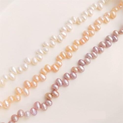 Wholesale 5-6 mm White Pink Purple Natural Freshwater Pearl Gems Loose Beads Charm Findings Necklace Making DIY 1/Strand 14