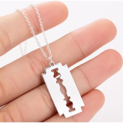 Blade Necklaces Stainless Steel Fashion Long Vintage Men Pendant Necklaces For Women Female Male Jewelry Женское ожерелье