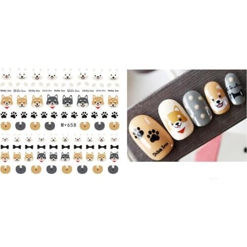 Colorful Cartoon Animal Fruit Tree Nail Sticker Water Transfer Art Decoration