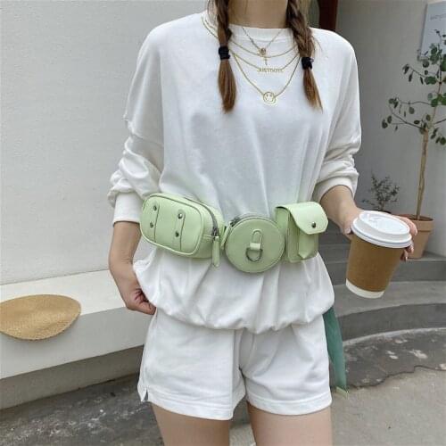 Waist Bags Womens Messenger Bag Female Belt Chest Bag Packs Candy Color Shopping Phone Pouch Zipper Crossbody Bag
