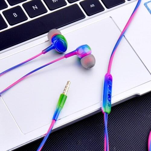 3.5mm Wired Earphones Bass Stereo Headset Sports Gaming Music Headphones with Microphone Wire Volume Control For Xiaomi Huawei