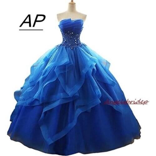 Angelsbridep Ball Gown Quinceanera Dress 2021 Top Tiered Crystal Tulle Vestidos De 15 Debutante Gowns Bohemia Princess Gowns