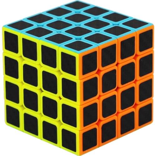 QIYI 2020 New 4x4x4 Carbon Fiber Magic Cube Puzzle Speed Cubes 4x4 Puzzle cubes Professional 4*4 cube For Kids